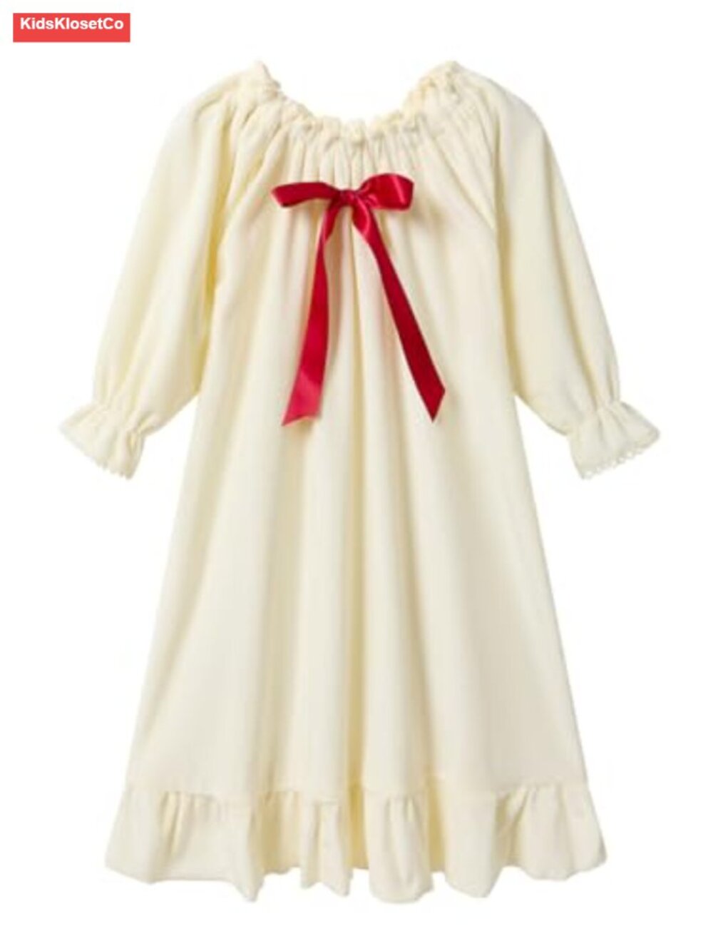 Girls Flannel Nightgown Long Sleeve Christmas Princess Dress